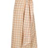 Women Juan de Dios Skirts | Lou Lou Wrap Around Linen Skirt/Cream And Butter Scotch