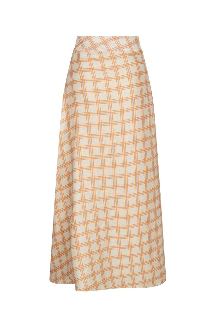 Women Juan de Dios Skirts | Lou Lou Wrap Around Linen Skirt/Cream And Butter Scotch