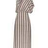 Women Juan de Dios | Gioconda Crepe Viscose Midi Dress/Beige Black Snake