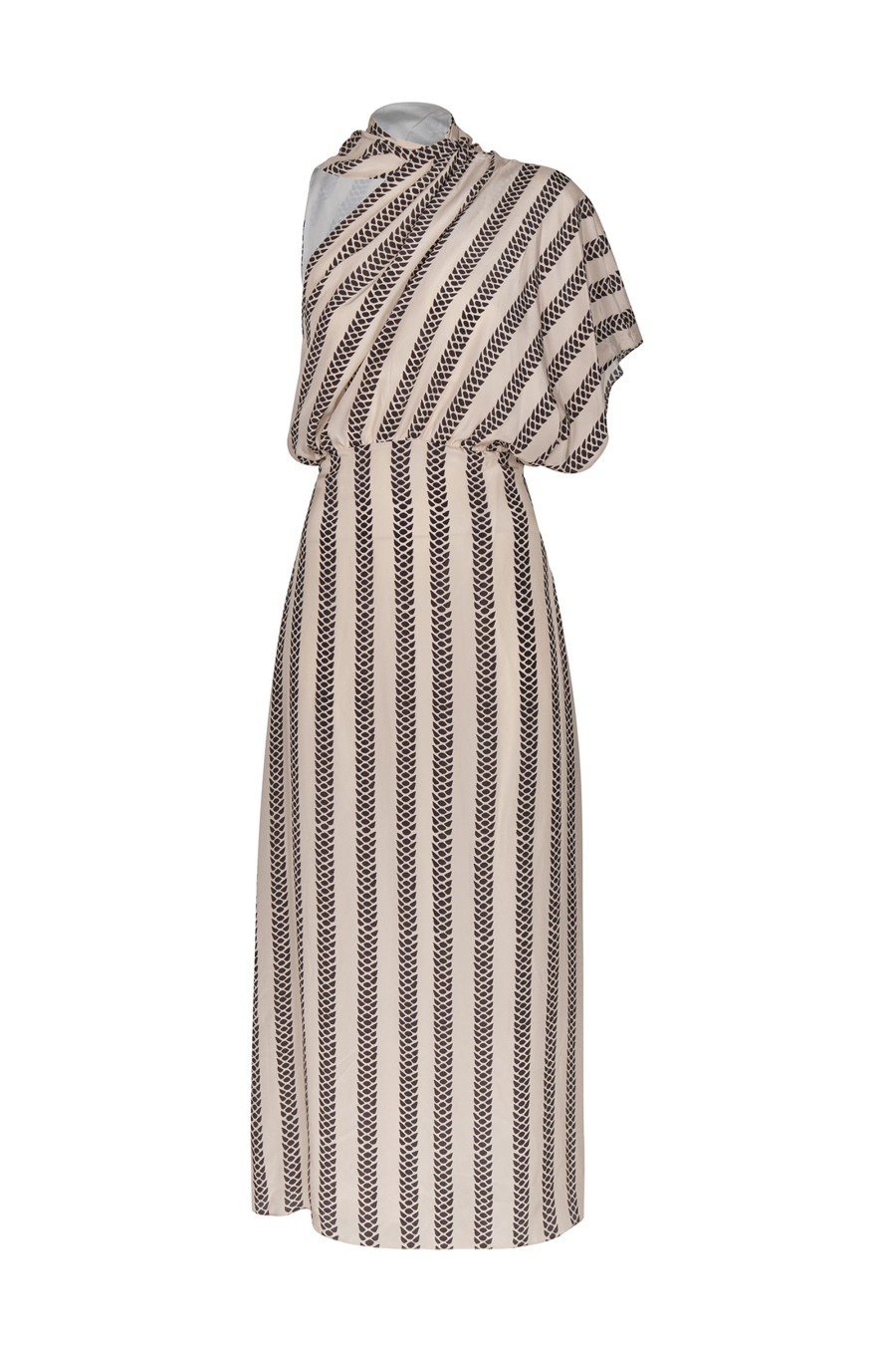 Women Juan de Dios | Gioconda Crepe Viscose Midi Dress/Beige Black Snake