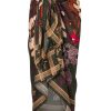 Women Juan de Dios Sarongs | De La Falaise Silk Sarong/Olive Moonlight Garden