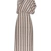 Women Juan de Dios Dresses | Gioconda Crepe Viscose Midi Dress/Beige Black Snake