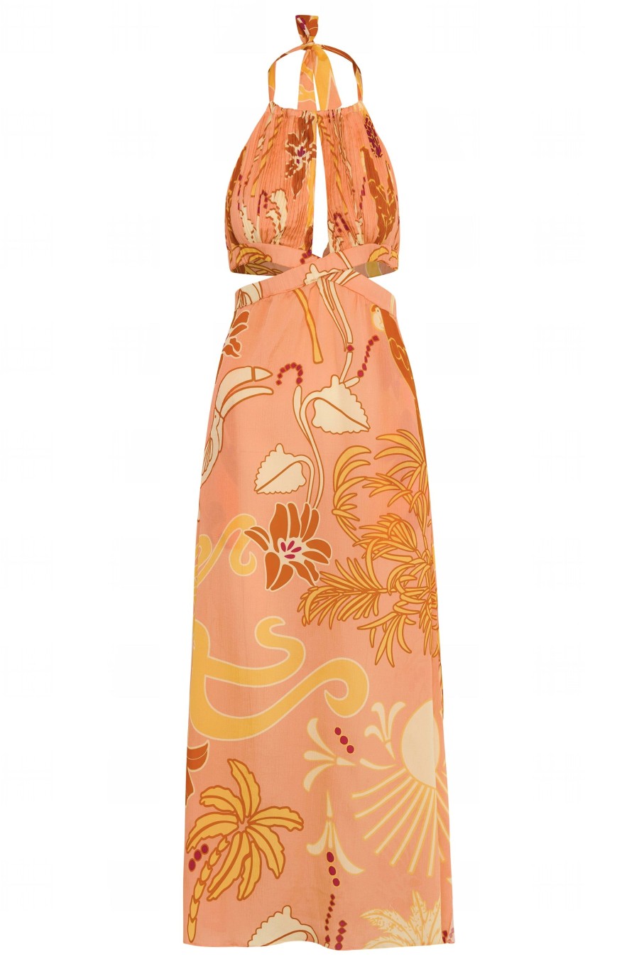 Women Juan de Dios Dresses | San Agustin Pleated Silk Midi Dress/Pink Garden