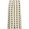 Women Juan de Dios | Amaime Silk Martellato Midi Skirt/Ivory Green Chintz