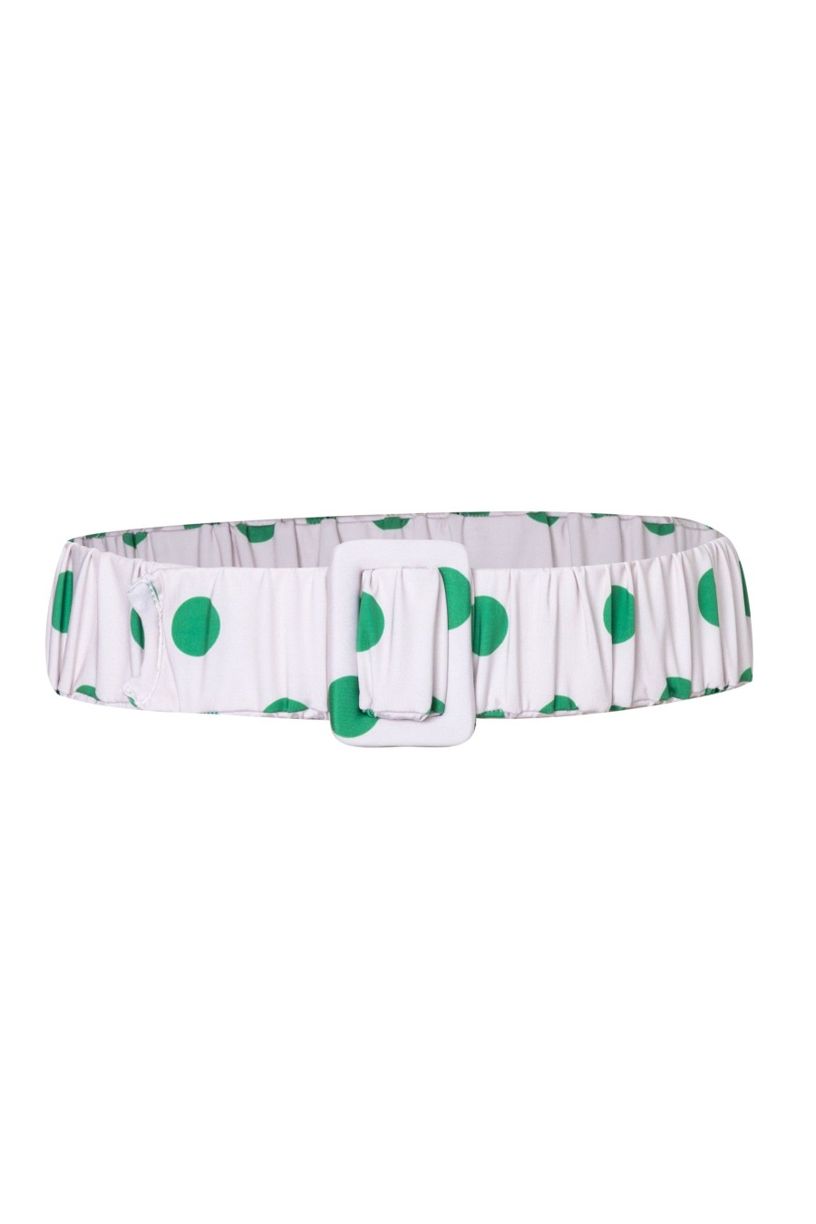 Women Juan de Dios | Ruched Belt/Green Polka-Ivory