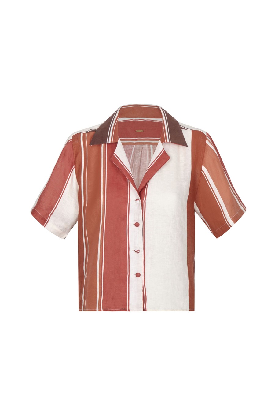 Women Juan de Dios Shirts & Blouses | Tomaso Linen Shirt/Terra Stripes