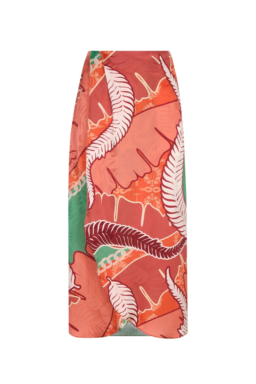 Women Juan de Dios Skirts | Amaime Jacquard Midi Skirt/Coral