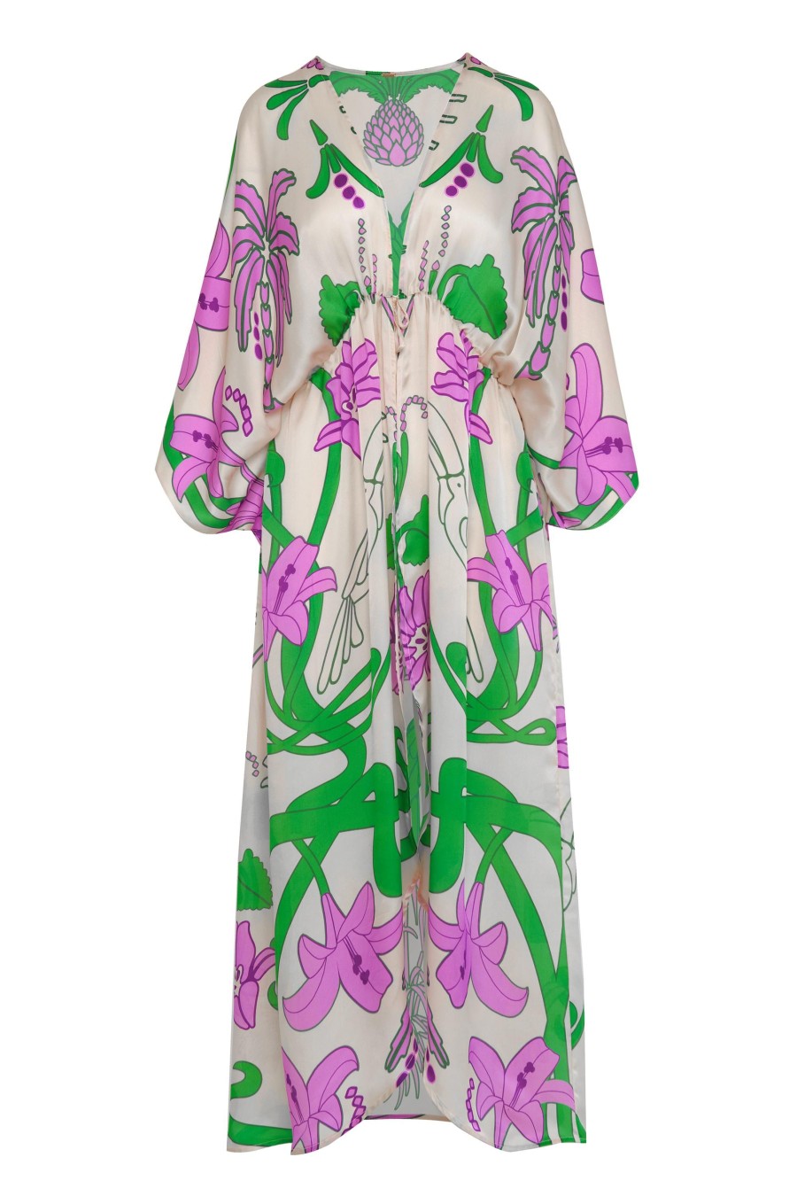 Women Juan de Dios | San Cipriano Silk Tunic/Violet Garden