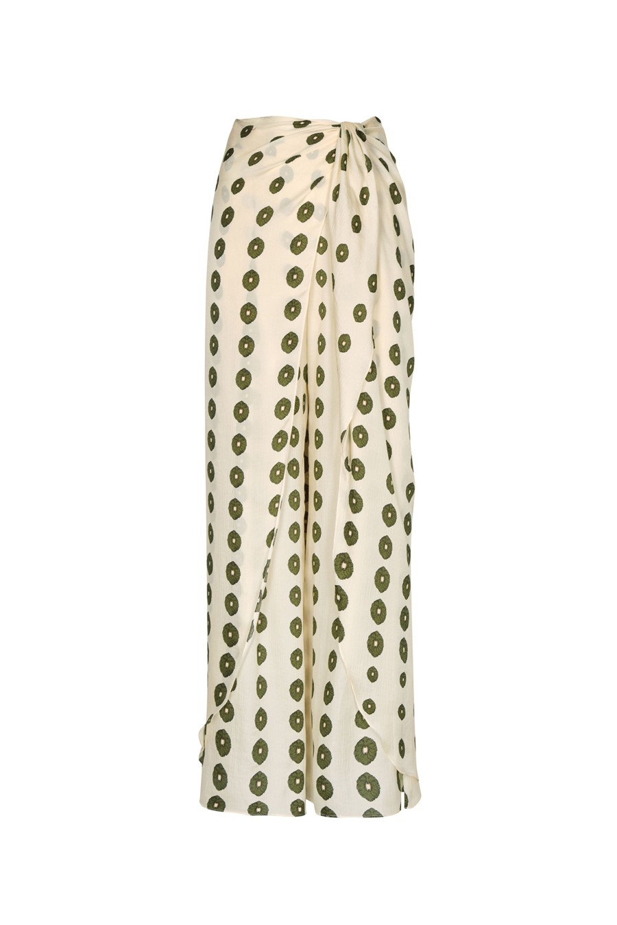 Women Juan de Dios Pants | La Bamba Silk Martellato Pants/Ivory Green Chintz