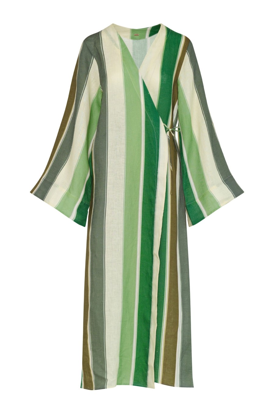 Women Juan de Dios Dresses | Joaquina Linen Tunic/Green Stripes