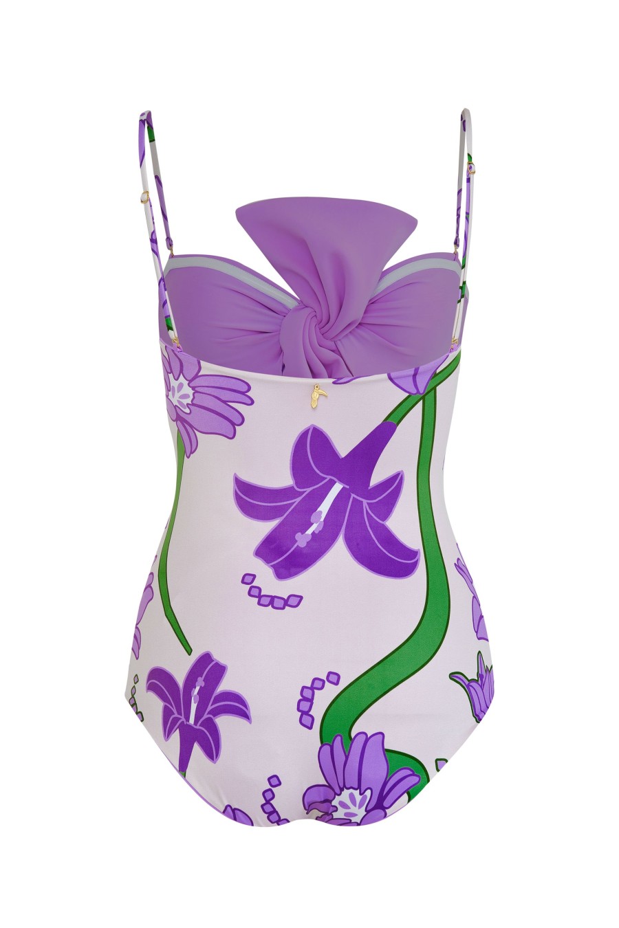 Women Juan de Dios Bikinis | Malaga One Piece/Beige Violet Flowers