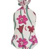 Women Juan de Dios Onepiece | Torre Del Cielo Embroidered One Piece/Beige Fuchsia Flowers