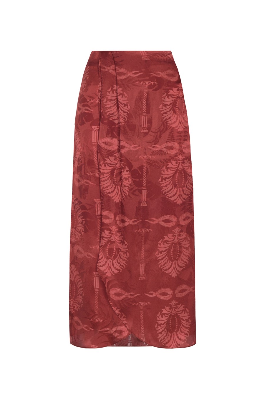 Women Juan de Dios | Amaime Jacquard Midi Skirt/Wine