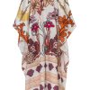 Women Juan de Dios Dresses | Morena Linen Kaftan/White Enchanted Garden