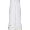 Women Juan de Dios Pants | San Benito Embroidered Linen Pants/White