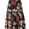 Women Juan de Dios Skirts | Ornella Cotton Maxi Skirt/Black Maxi Ivory Flowers