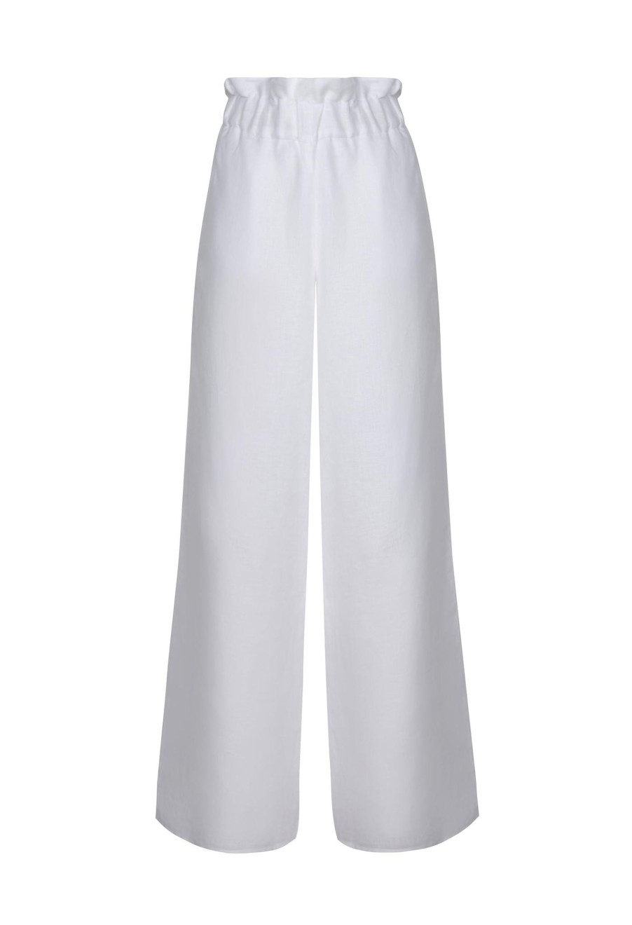 Women Juan de Dios Pants | San Benito Linen Pants/White