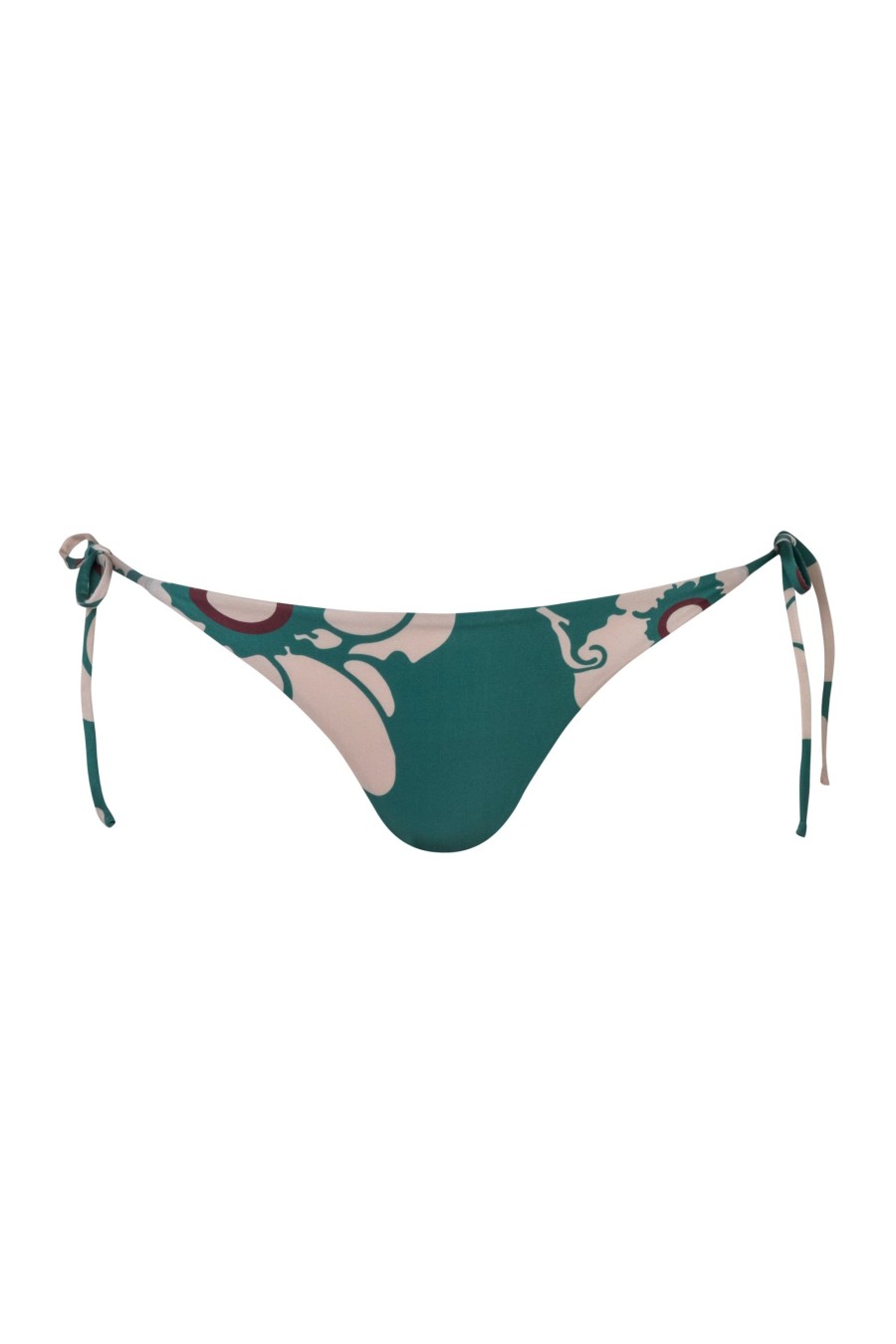 Women Juan de Dios Bikinis | Brazil Bottom/Emerald Green Maxi Flowers-Ivory