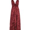 Women Juan de Dios | Sabina Silk Jacquard Dress/Wine