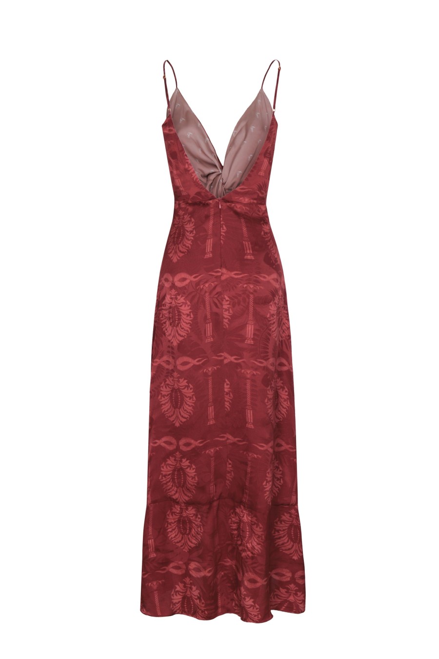 Women Juan de Dios | Sabina Silk Jacquard Dress/Wine