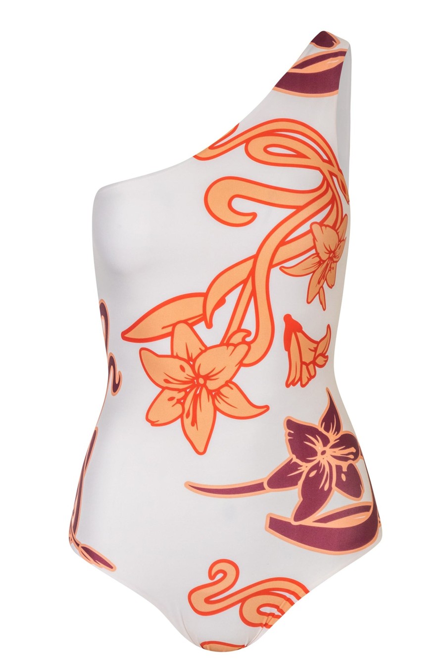 Women Juan de Dios Onepiece | Ornella One Piece/White Lilies Salmon Violet-Ivory