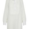 Women Juan de Dios Shirts & Blouses | Guayabera Linen Shirt/White