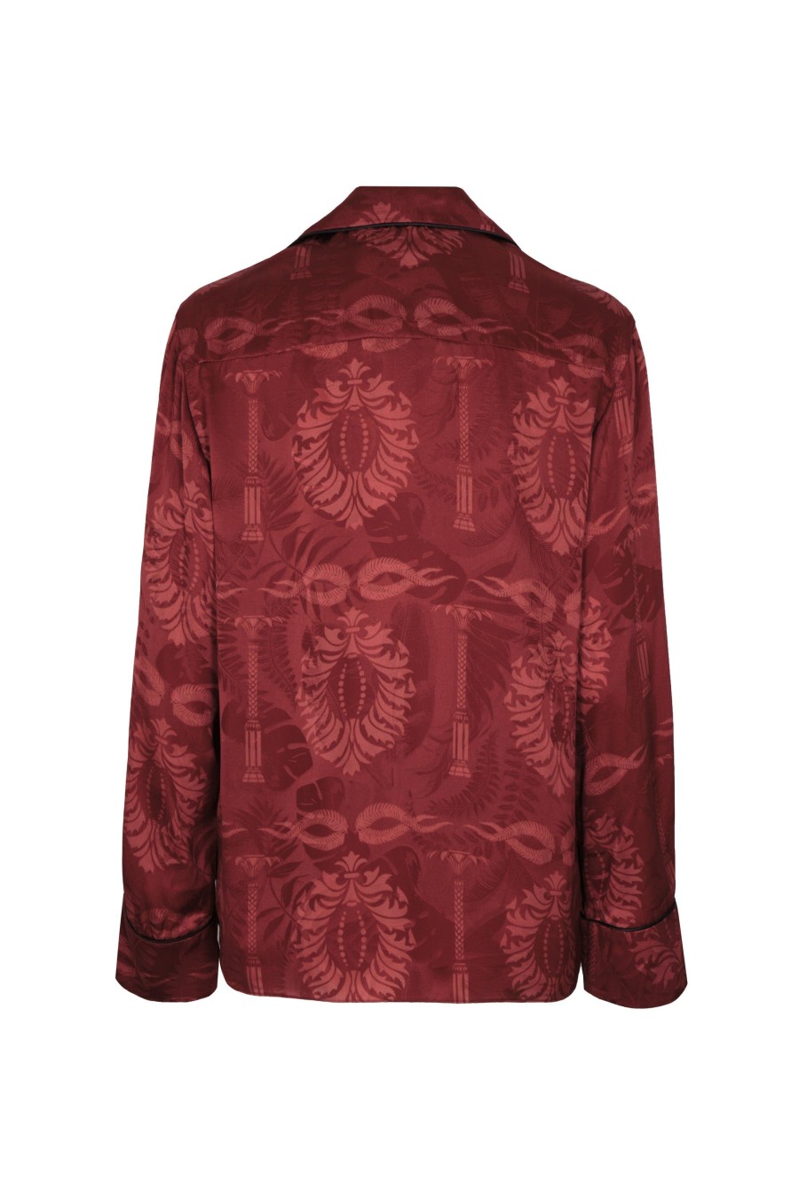 Women Juan de Dios Shirts & Blouses | Noches De Luna Silk Jacquard Blouse/Wine