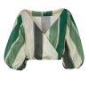 Women Juan de Dios Shirts & Blouses | Beatrice Linen Top/Green Ivory Stripes