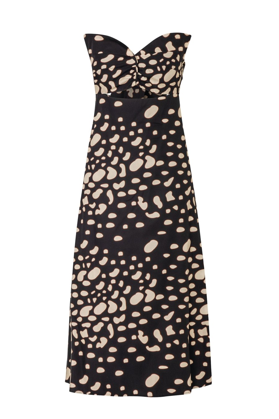 Women Juan de Dios Dresses | Victoria Cotton Midi Dress/Black Night Ivory Pebbles