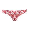 Women Juan de Dios Bikinis | Guava Bottom/Red Peacock Feathers-Ivory