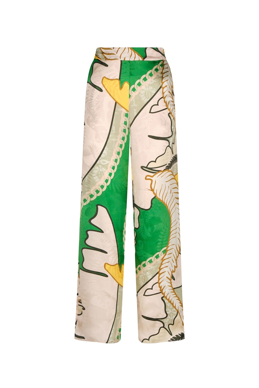 Women Juan de Dios Pants | Santo Tomas Silk Jacquard Pants/Green