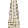 Women Juan de Dios | Julieta Silk Martellato Maxi Dress/Ivory Green Chintz