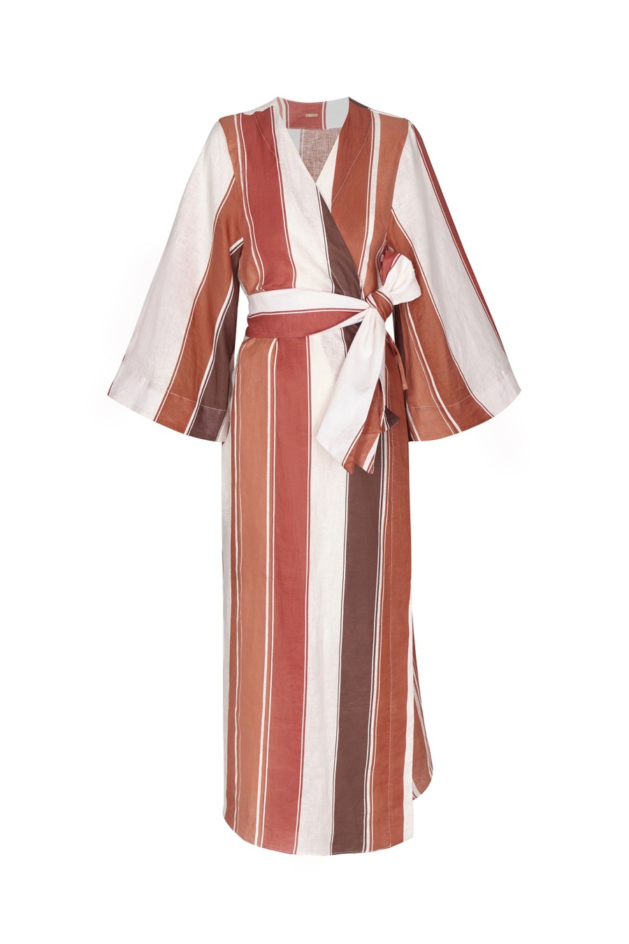 Women Juan de Dios Dresses | Joaquina Linen Kaftan/Terra Stripes