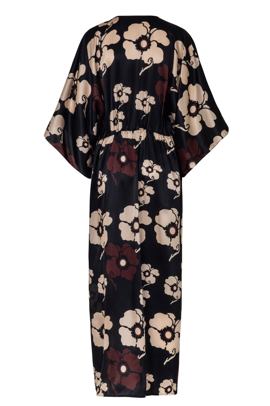 Women Juan de Dios Dresses | San Cipriano Silk Tunic/Black Maxi Ivory Flowers