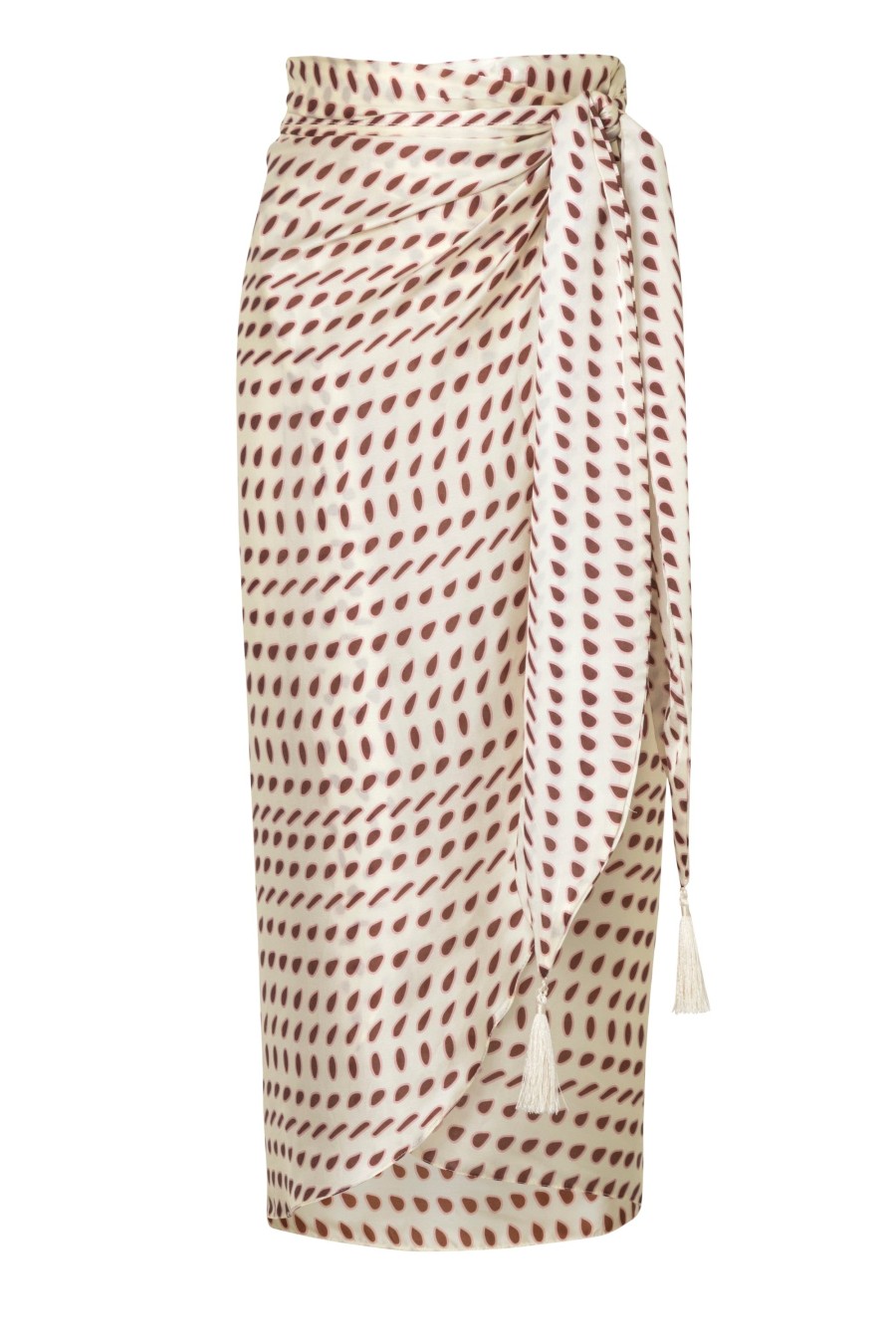 Women Juan de Dios Skirts | Mapara Satin Silk Skirt/Ivory Wine Seeds