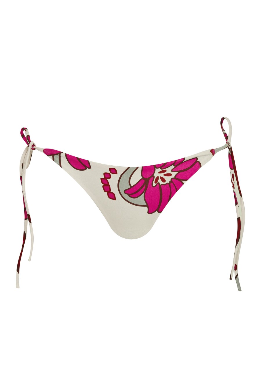 Women Juan de Dios Bikinis | Brazil Bottom/Beige Fuchsia Flowers