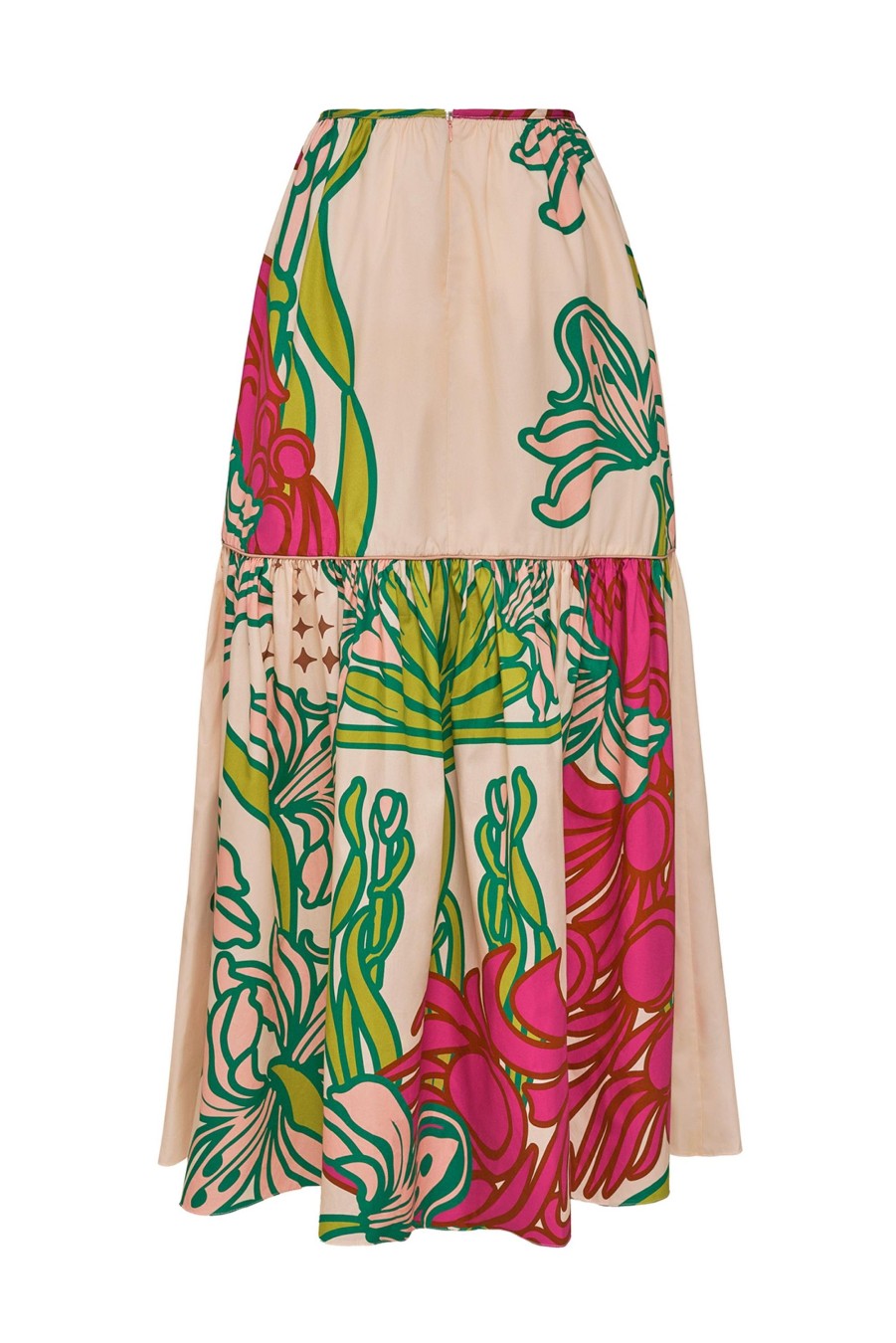 Women Juan de Dios Skirts | Ornella Cotton Maxi Skirt/Beige Moon Garden