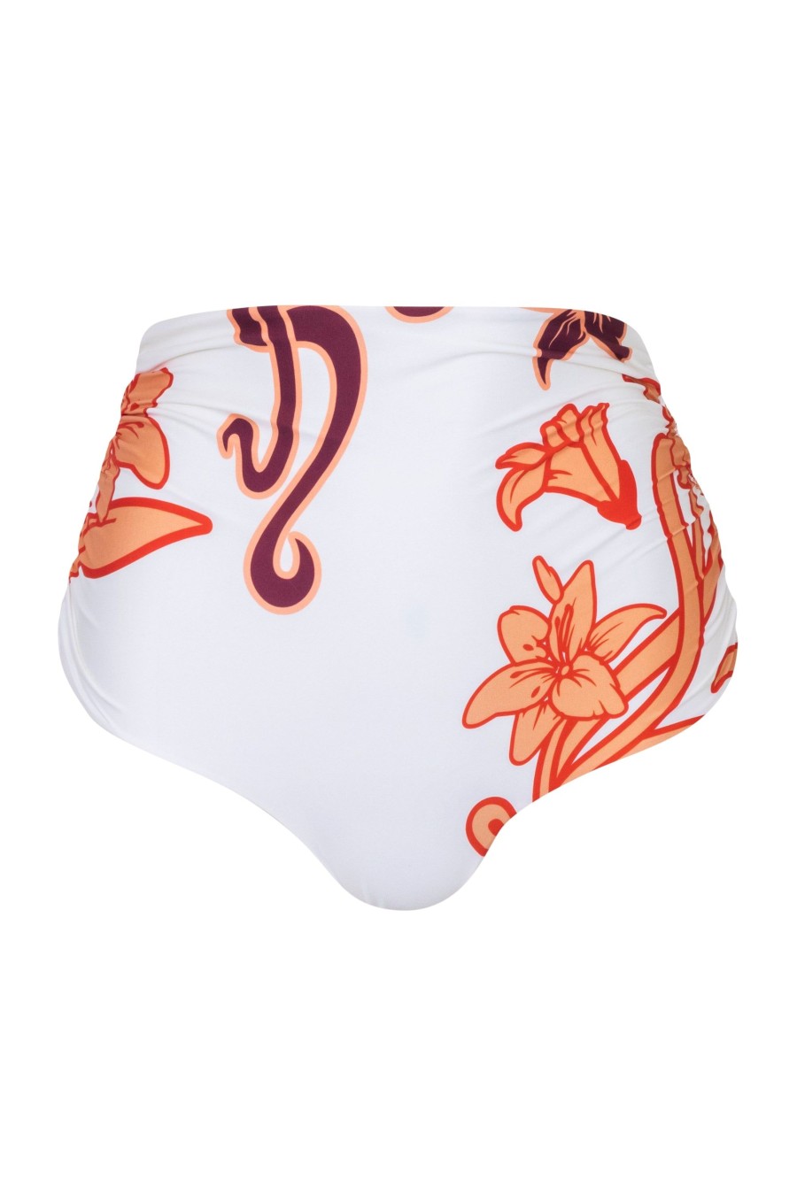 Women Juan de Dios Bikinis | Victoria Vintage Bottom/White Lilies In Salmon And Violet-Ivory