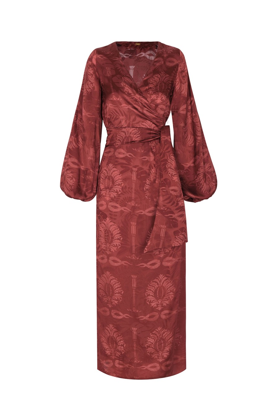 Women Juan de Dios | Tertulia Jacquard Maxi Dress/Wine