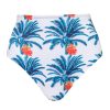 Women Juan de Dios Bikinis | Niche Vintage Bottom/White Blue Palms-Ivory