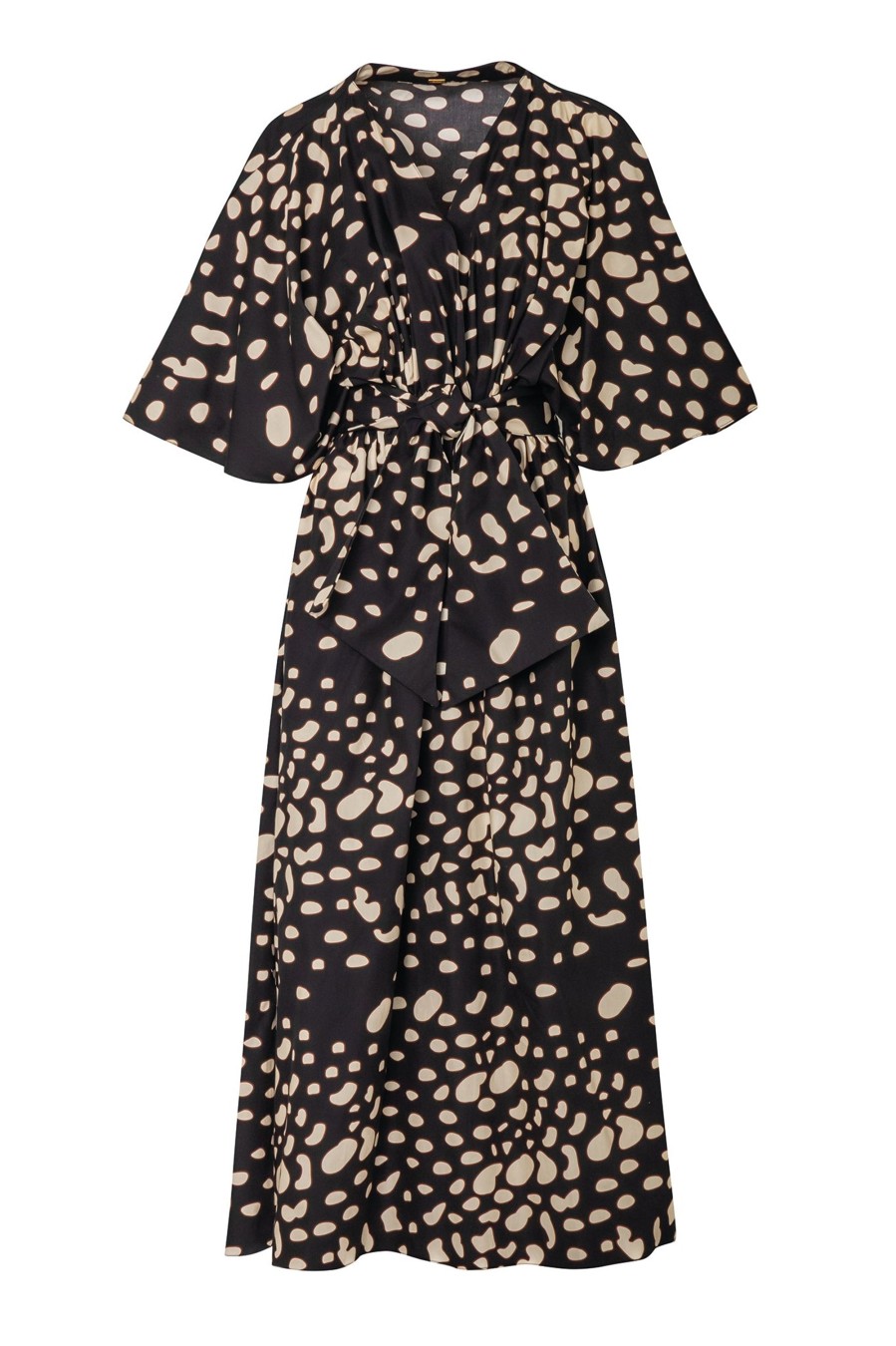 Women Juan de Dios Dresses | San Bernardo Cotton Tunic Dress/Black Night Ivory Pebbles