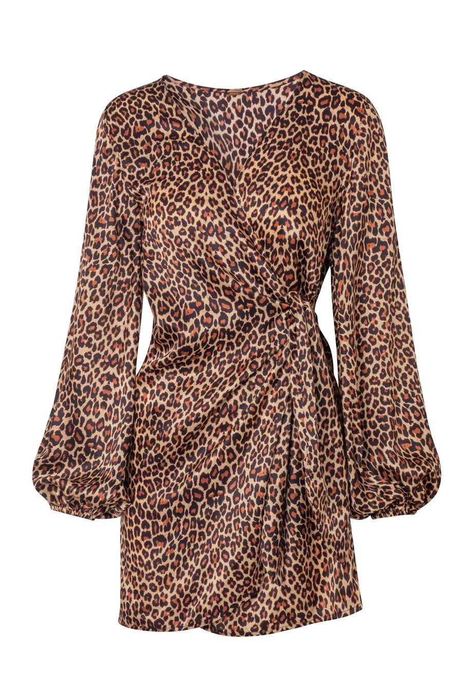 Women Juan de Dios Dresses | Hojarasca Silk Satin Mini Dress/Jaguar Print