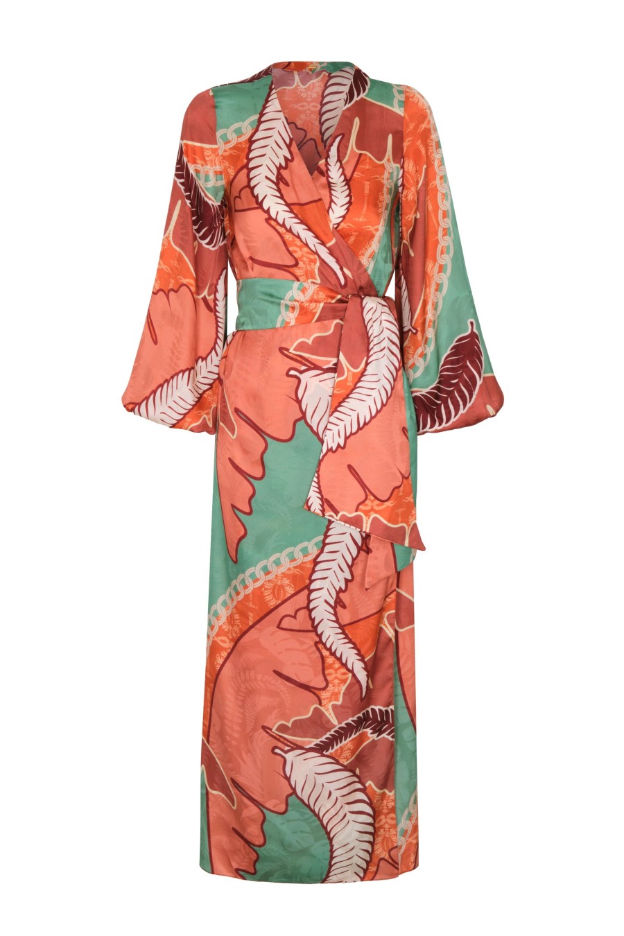 Women Juan de Dios Dresses | Tertulia Silk Jacquard Maxi Dress/Coral