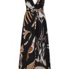 Women Juan de Dios Dresses | Sabina Silk Dress/Black Garden