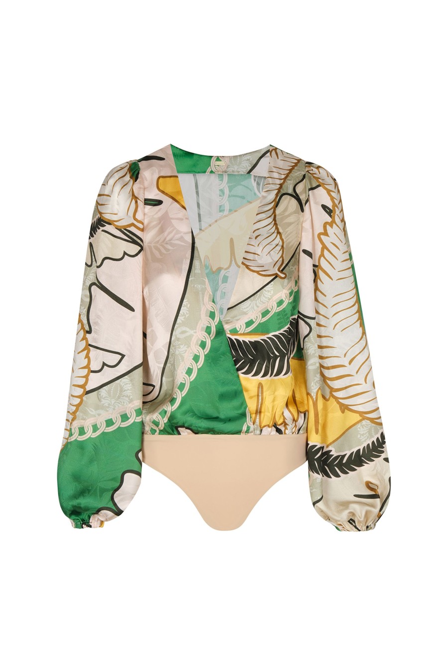 Women Juan de Dios | Sambale Silk Jacquard Bodysuit/Green