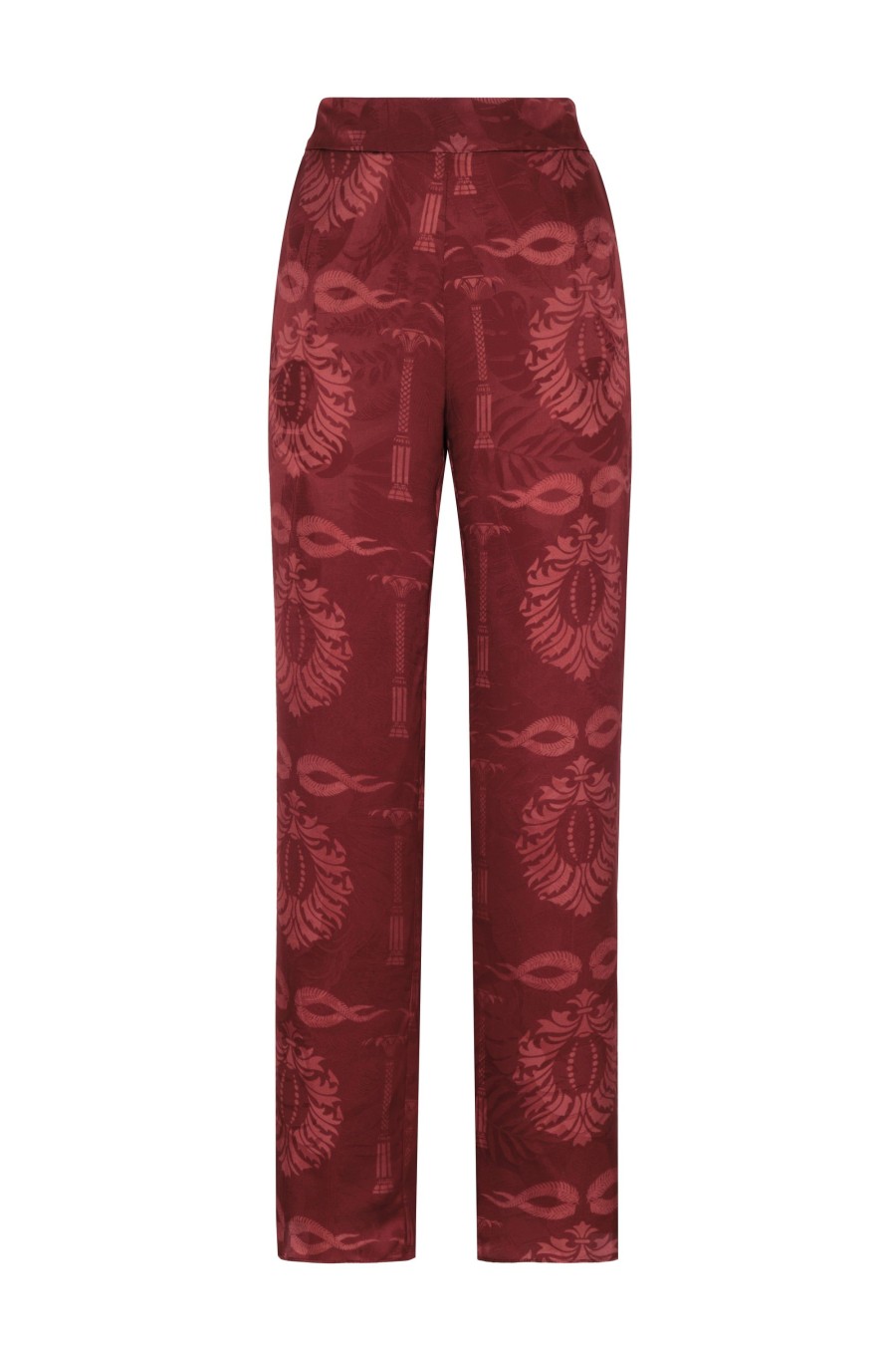 Women Juan de Dios Pants | Santo Tomas Silk Jacquard Pants/Wine