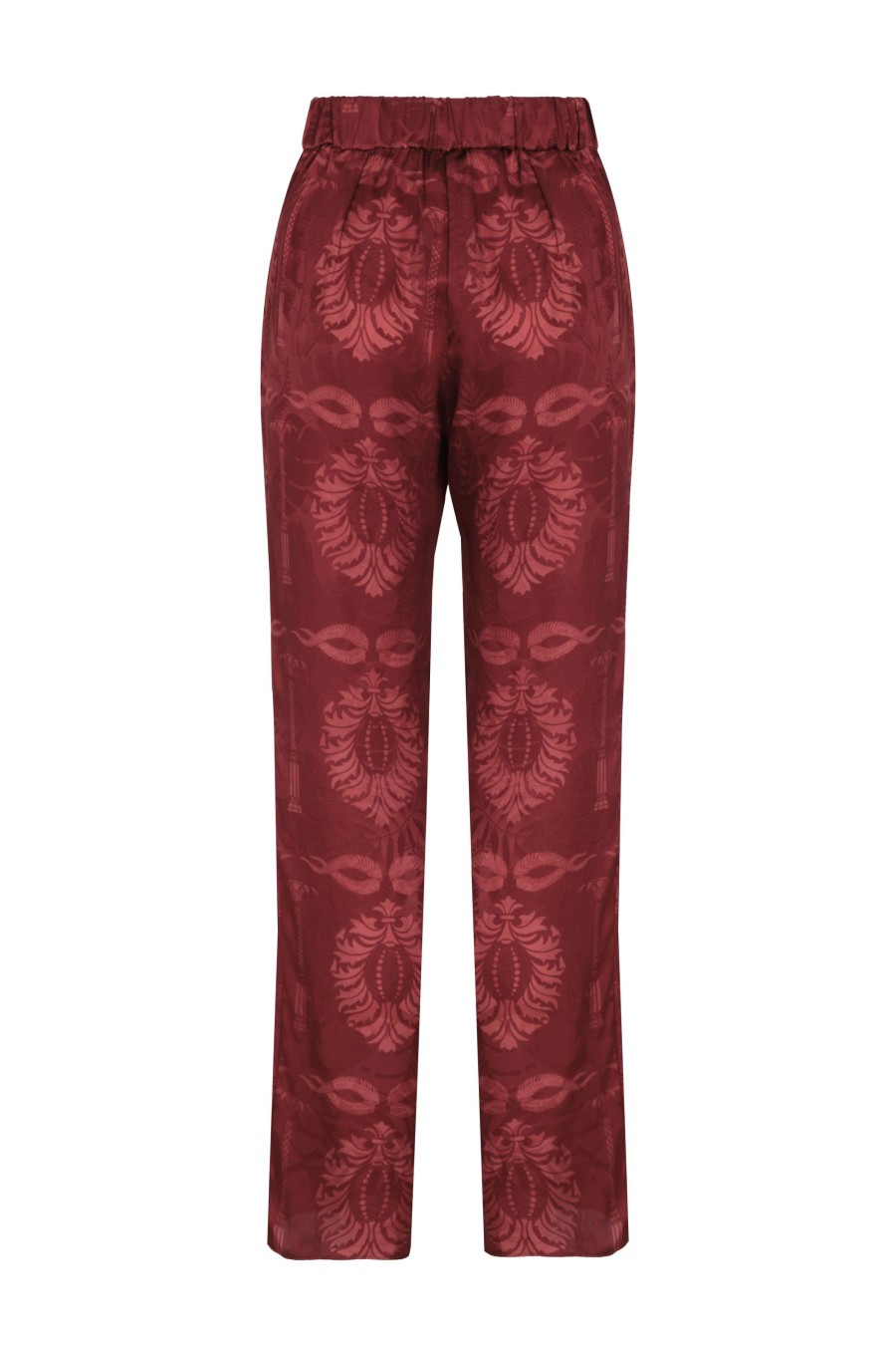 Women Juan de Dios Pants | Santo Tomas Silk Jacquard Pants/Wine