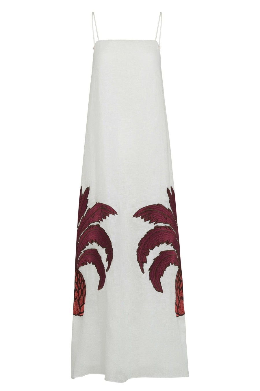 Women Juan de Dios Dresses | Copa Del Sol Linen Maxi Dress/White