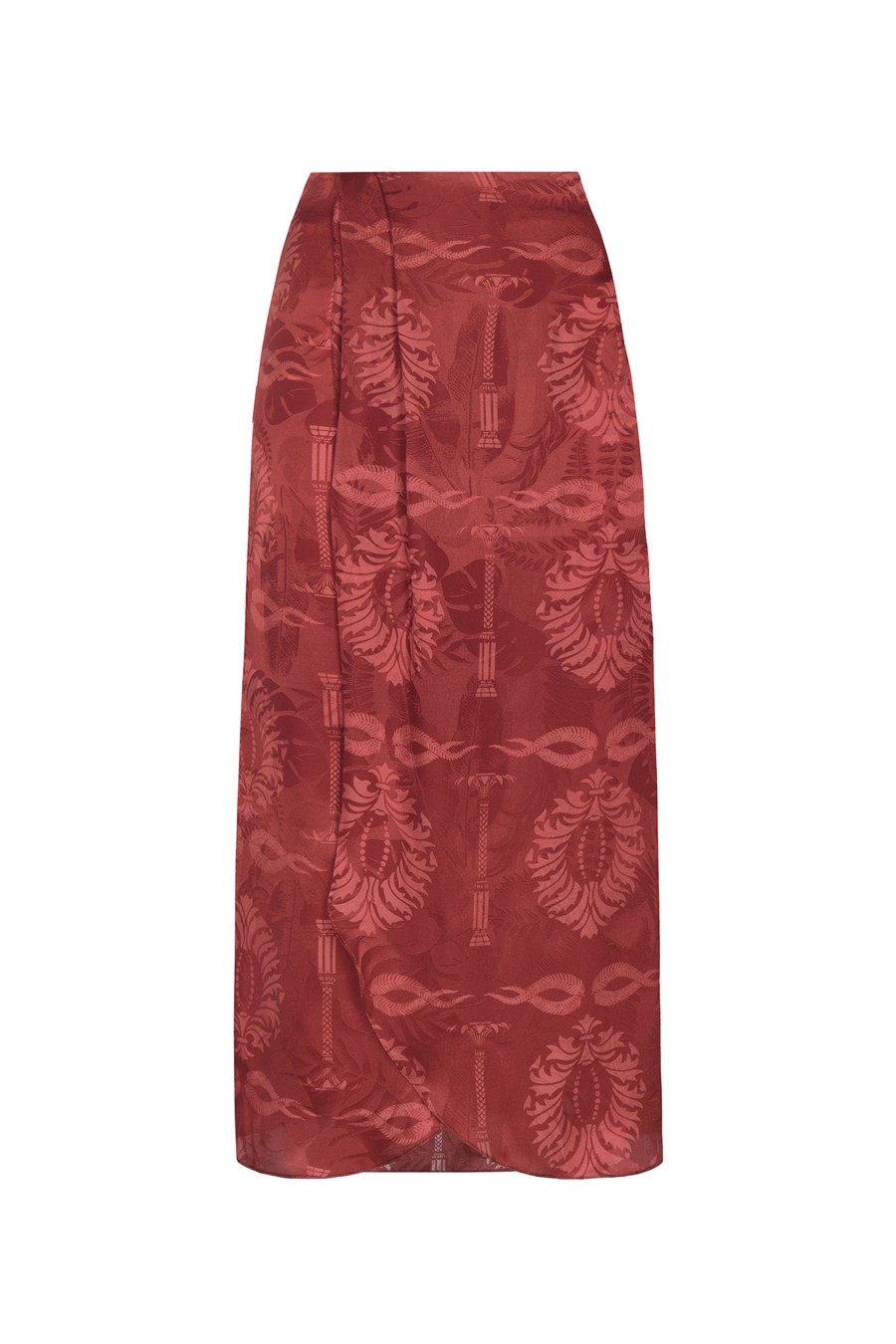 Women Juan de Dios Skirts | Amaime Jacquard Midi Skirt/Wine